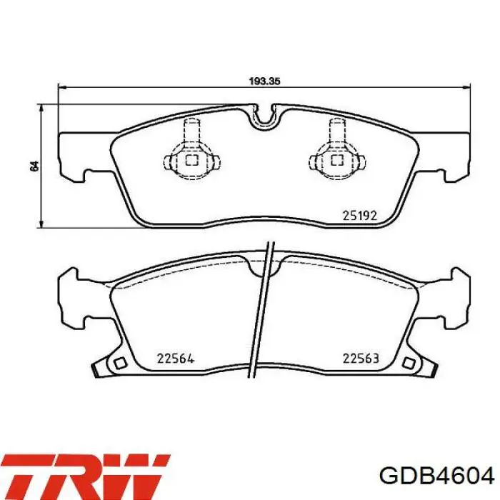 GDB4604 TRW pastillas de freno delanteras