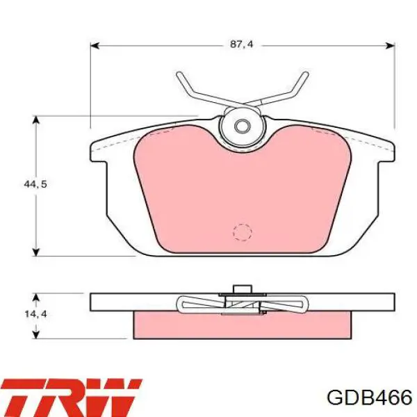 GDB466 TRW pastillas de freno traseras