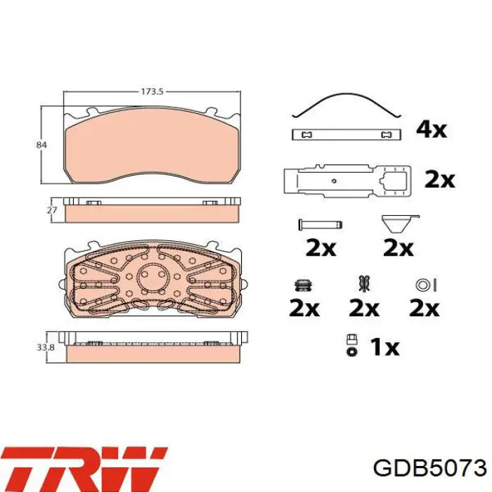 GDB5073 TRW pastillas de freno delanteras