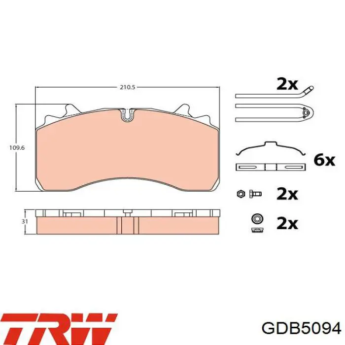 GDB5094 TRW pastillas de freno traseras