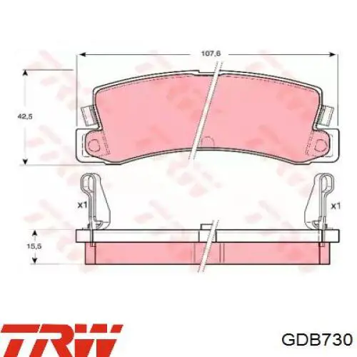 GDB730 TRW pastillas de freno traseras