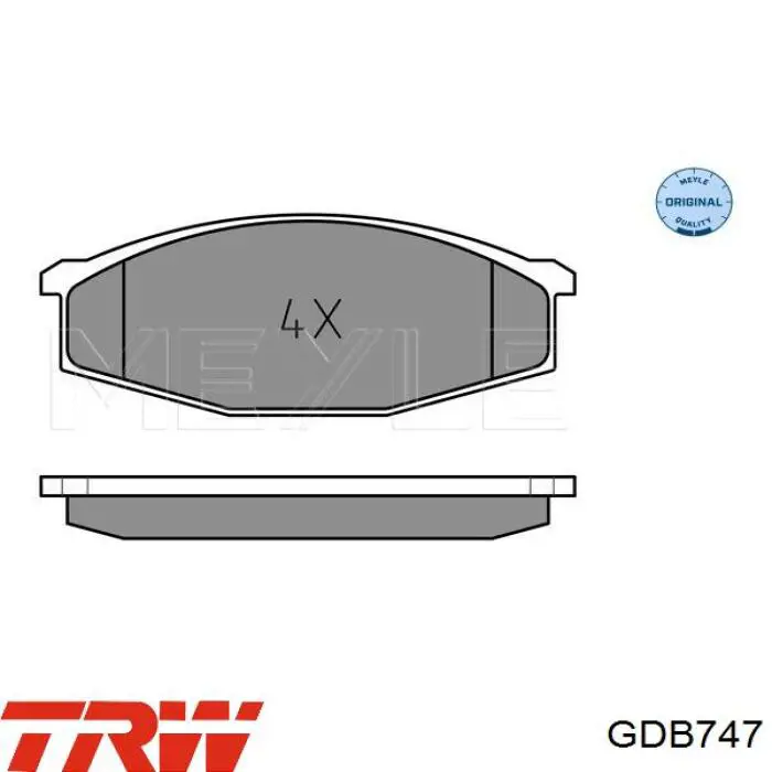GDB747 TRW pastillas de freno delanteras