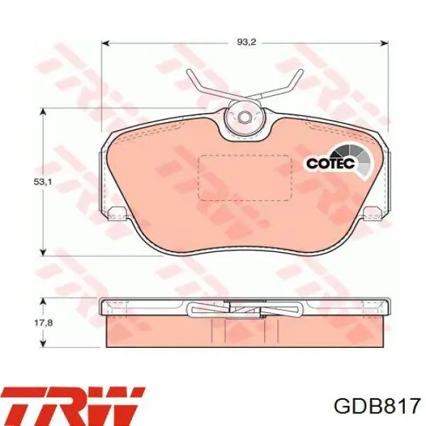 GDB817 TRW pastillas de freno delanteras