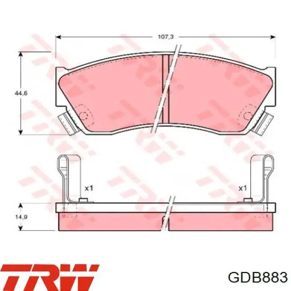 GDB883 TRW pastillas de freno delanteras