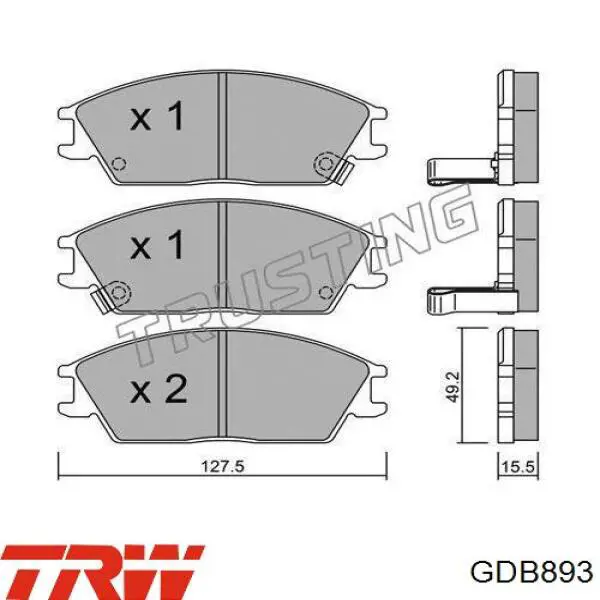 GDB893 TRW pastillas de freno delanteras