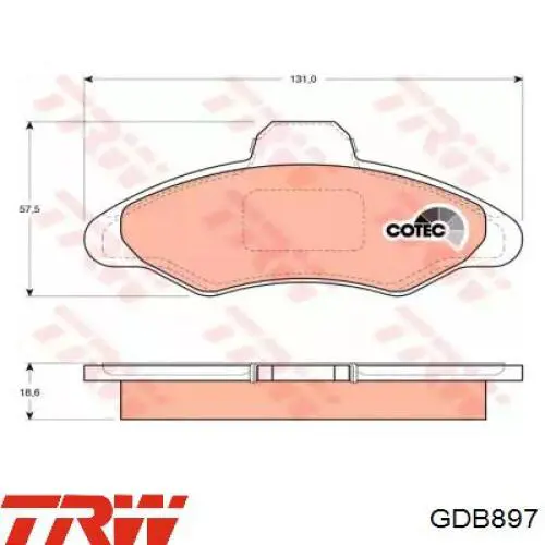 GDB897 TRW pastillas de freno delanteras