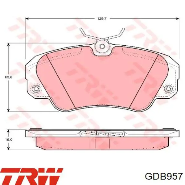 GDB957 TRW pastillas de freno delanteras