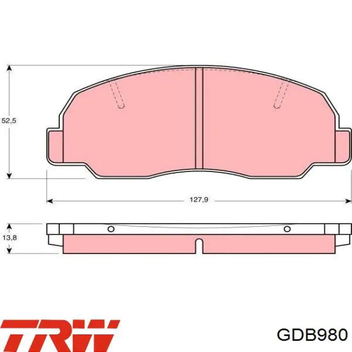 GDB980 TRW pastillas de freno delanteras