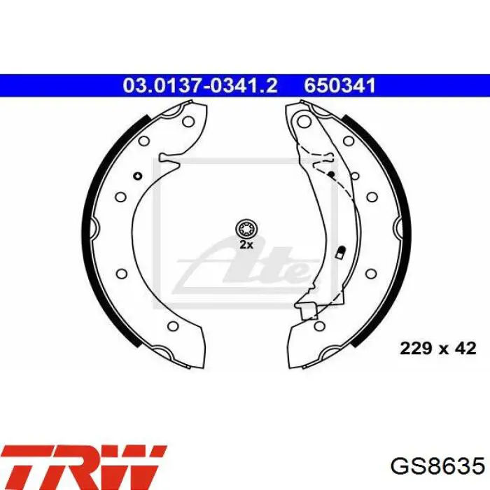 GS8635 TRW zapatas de frenos de tambor traseras