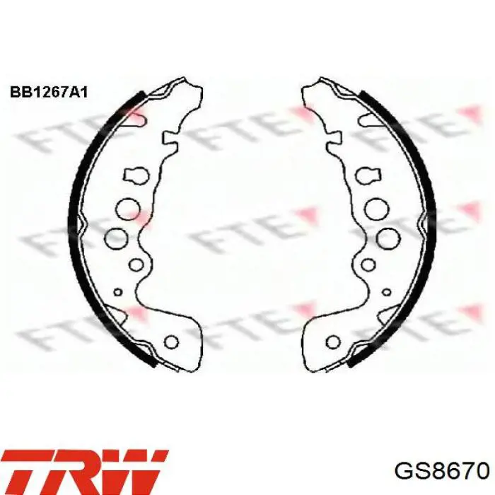 GS8670 TRW zapatas de frenos de tambor traseras
