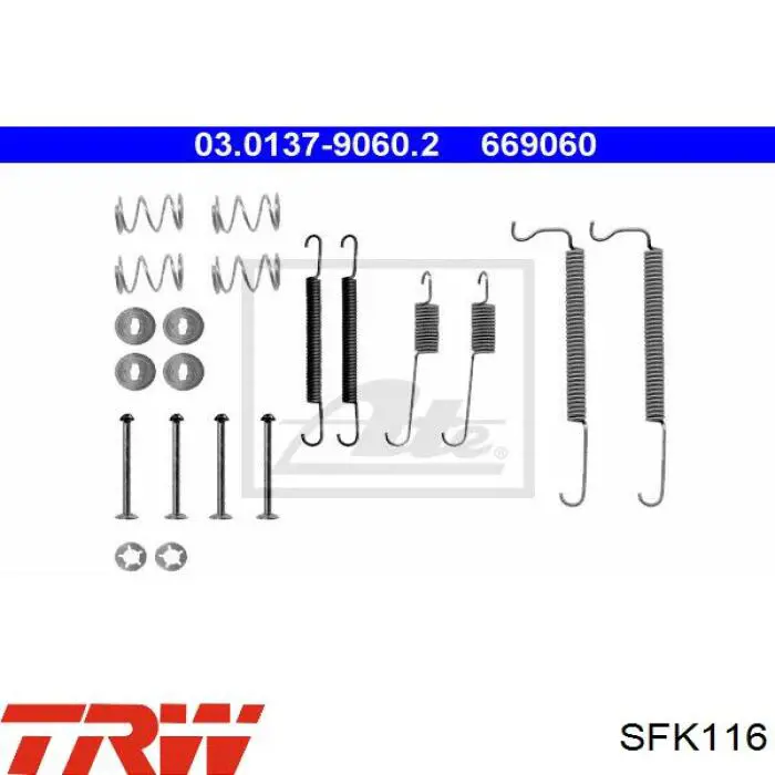  Kit de montaje, zapatas de freno traseras para Opel Kadett 35, 36, 45, 46