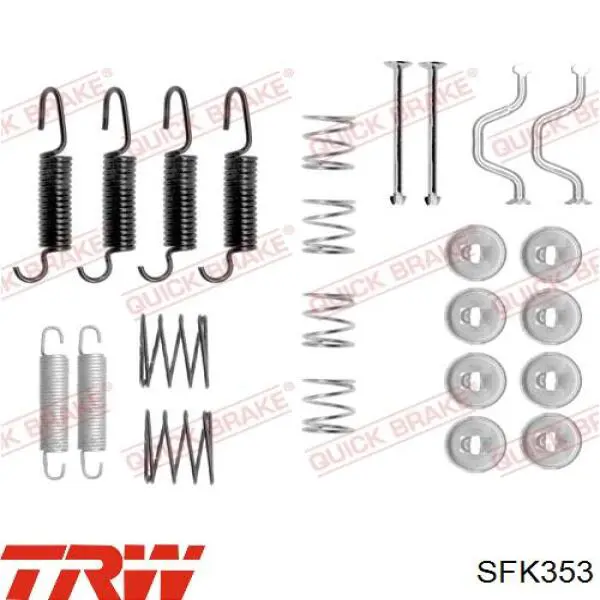 SFK353 TRW kit de montaje, zapatas de freno traseras