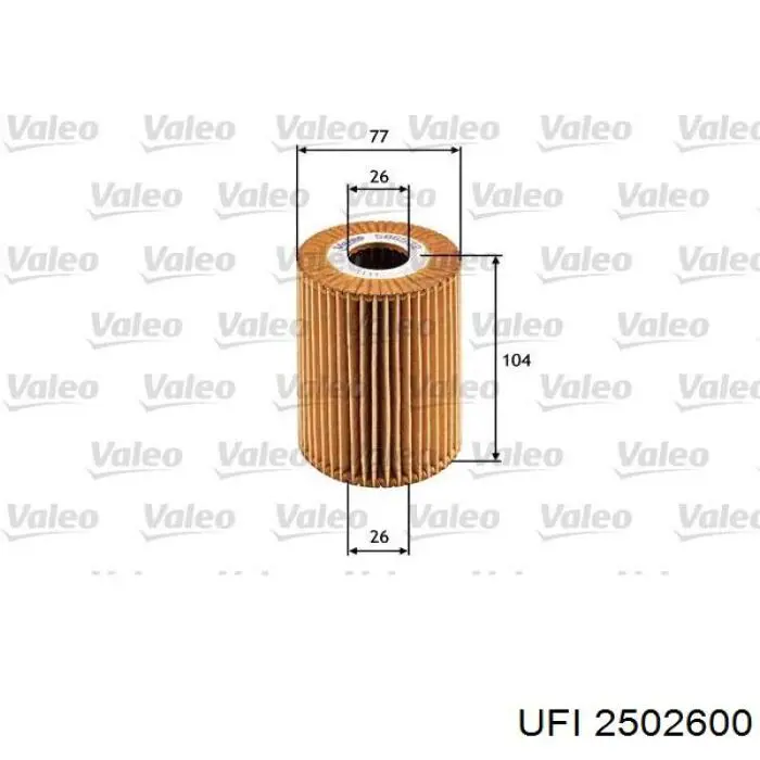 25.026.00 UFI filtro de aceite