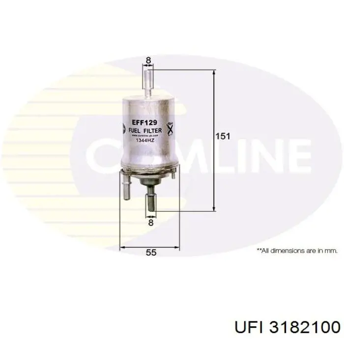 3182100 UFI filtro combustible