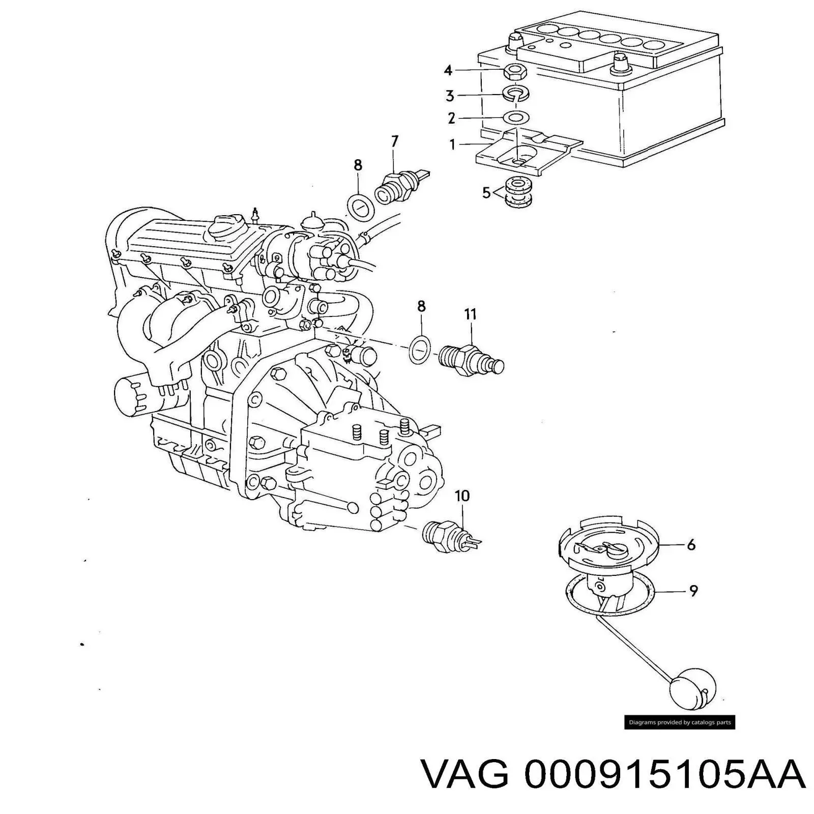 000915105AA VAG batería de arranque