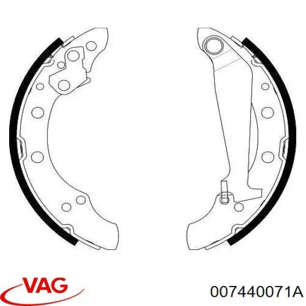 007440071A VAG zapatas de frenos de tambor traseras