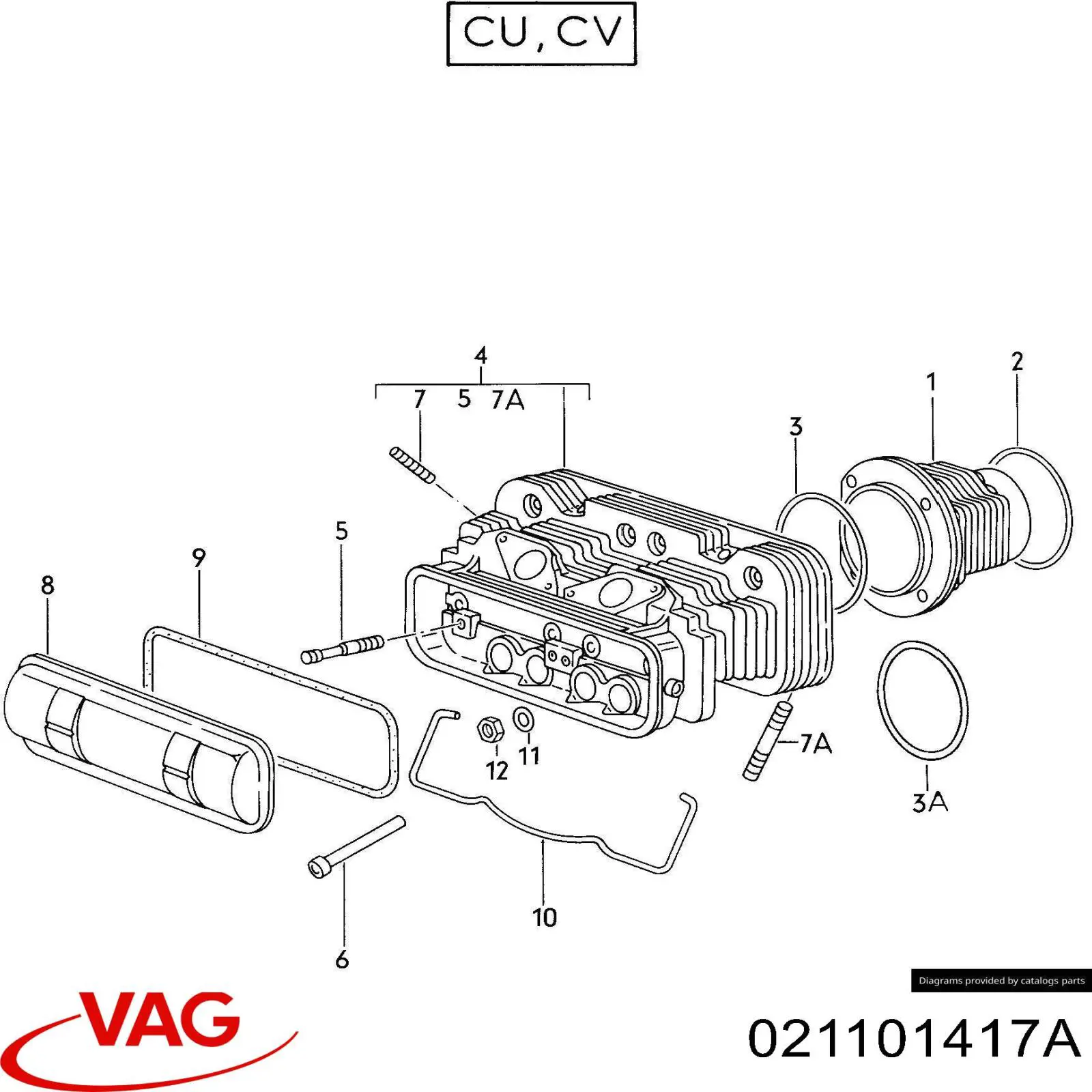 021101417A VAG junta de la tapa de válvulas del motor