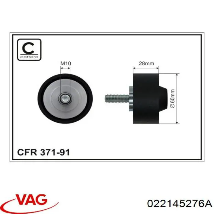 022145276A VAG polea inversión / guía, correa poli v