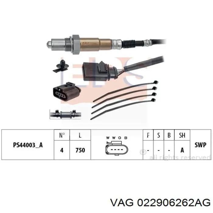 022906262AG VAG sonda lambda sensor de oxigeno post catalizador