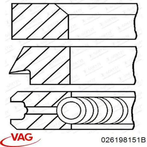  Juego de aros de pistón para 1 cilindro, STD para Audi 80 81, 85, B2