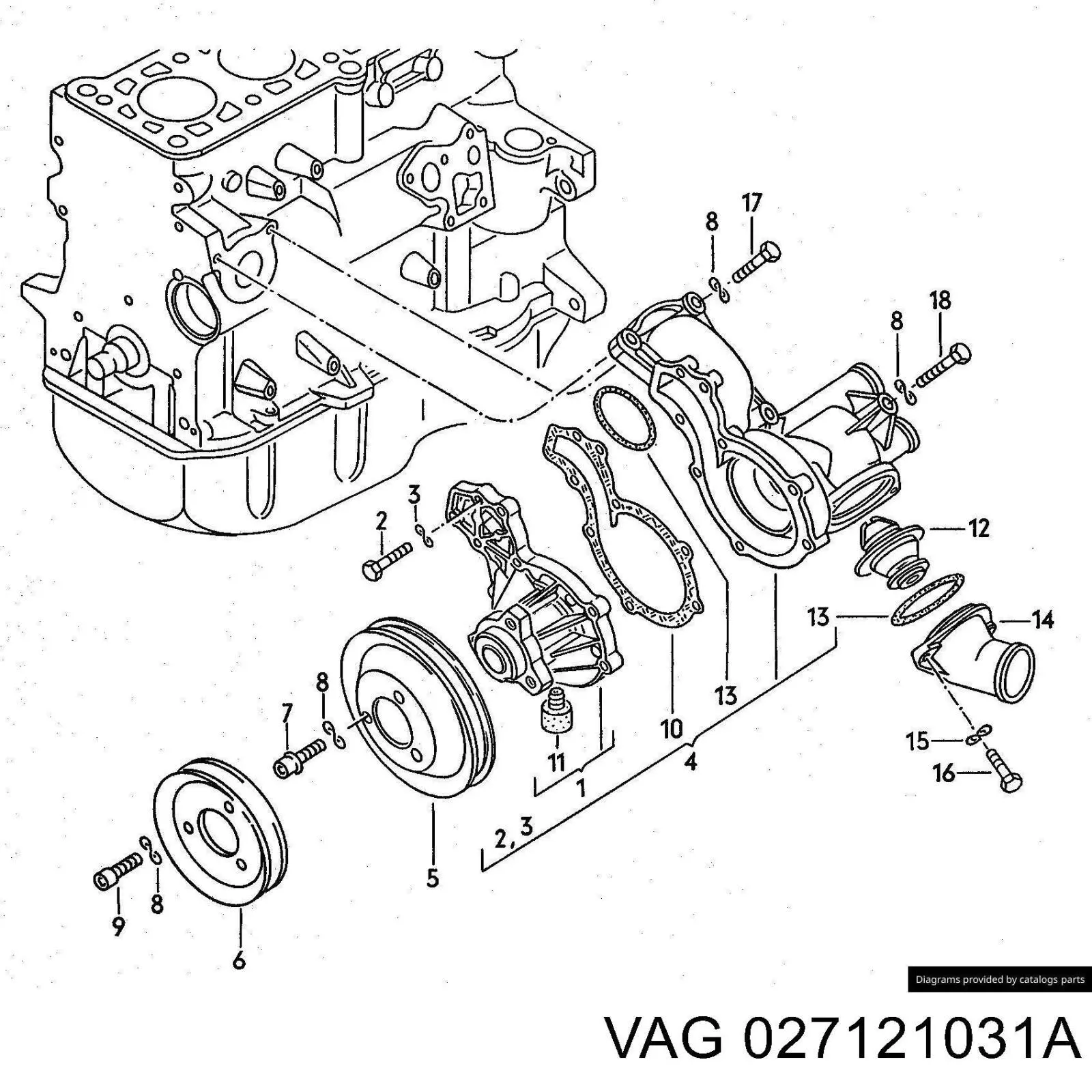 27121031 VAG polea, bomba de agua