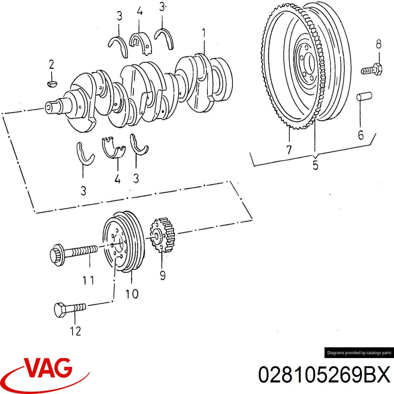 028105269BX VAG volante motor