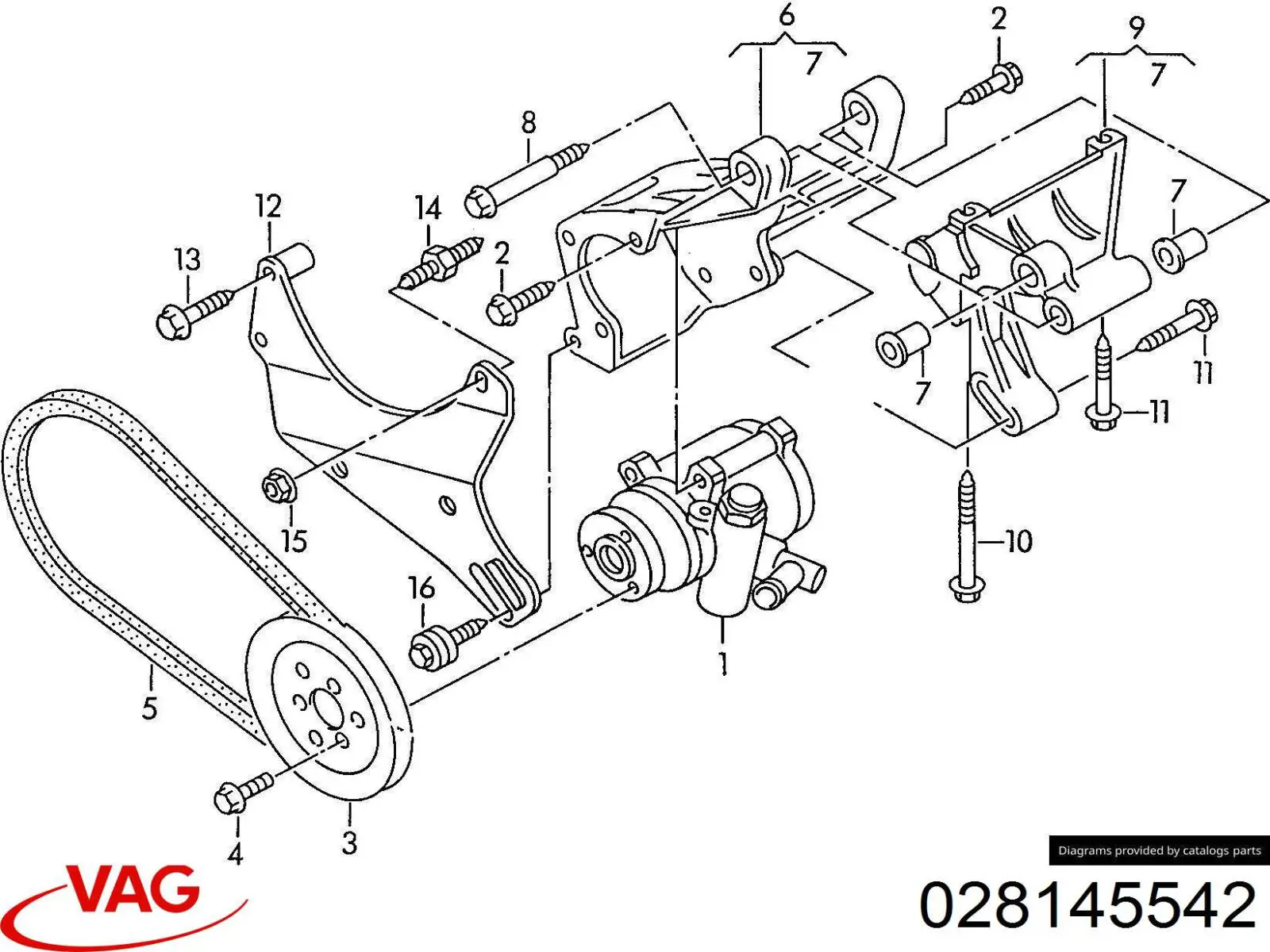  Bulón (horquilla) de una tapa delantera del motor para Audi A4 8D2