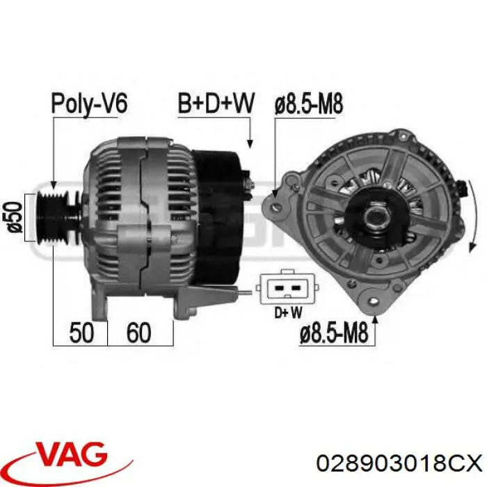 028903018CX VAG alternador