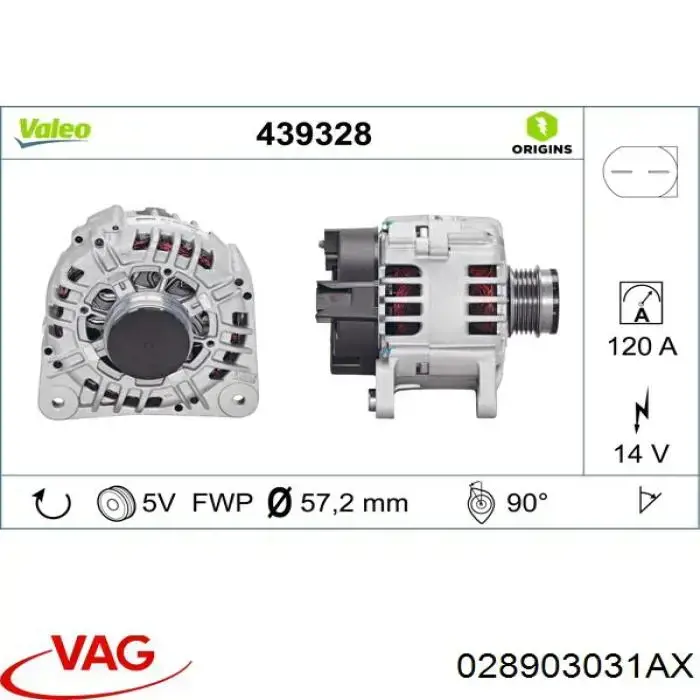 028903031AX VAG alternador