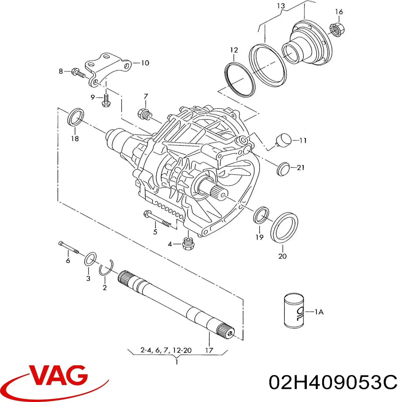 02H409053C VAG caja de transferencia