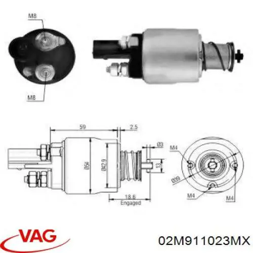 02M911023MX VAG motor de arranque