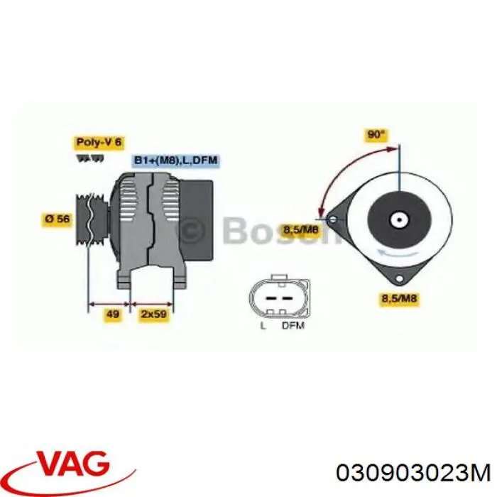 030903023M VAG alternador