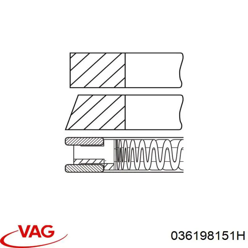 036198151H VAG juego de aros de pistón para 1 cilindro, std