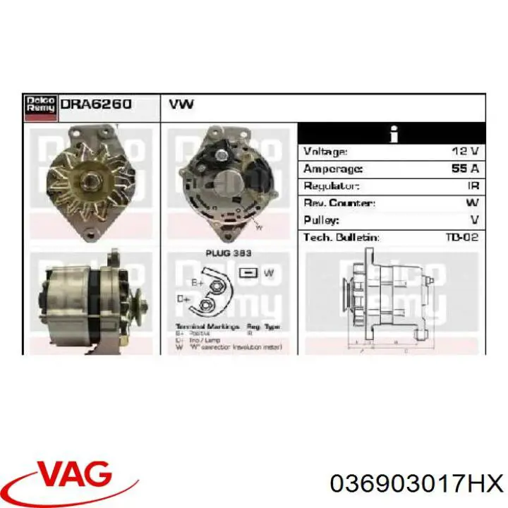 036903017HX VAG alternador