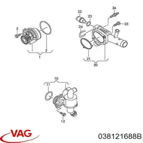  Junta de brida de sistema derefrigeración para Volkswagen AMAROK 2H