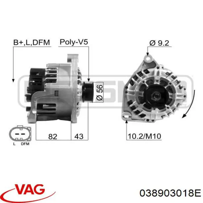 038903018E VAG alternador