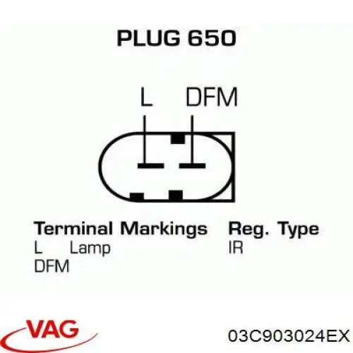 03C903024EX VAG alternador