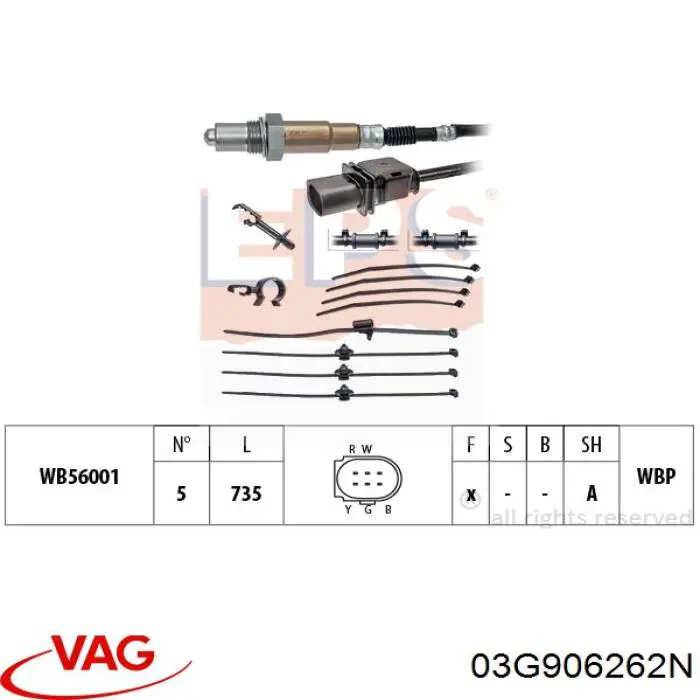 03G906262N VAG sonda lambda sensor de oxigeno para catalizador