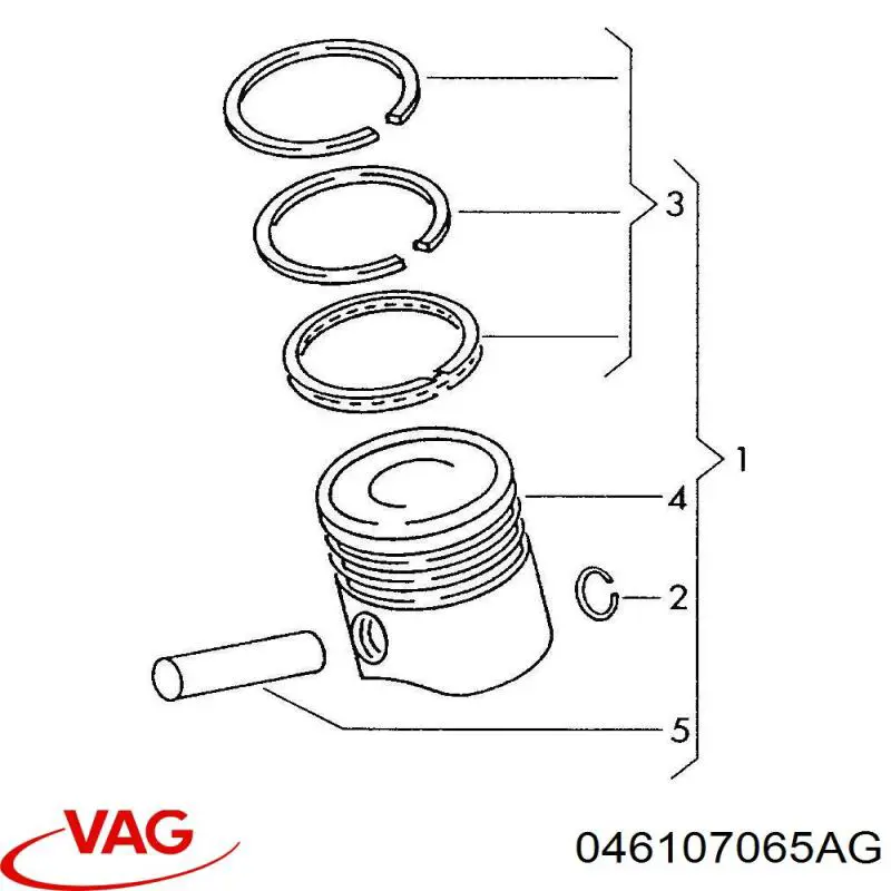 046107065AG VAG pistón completo para 1 cilindro, std