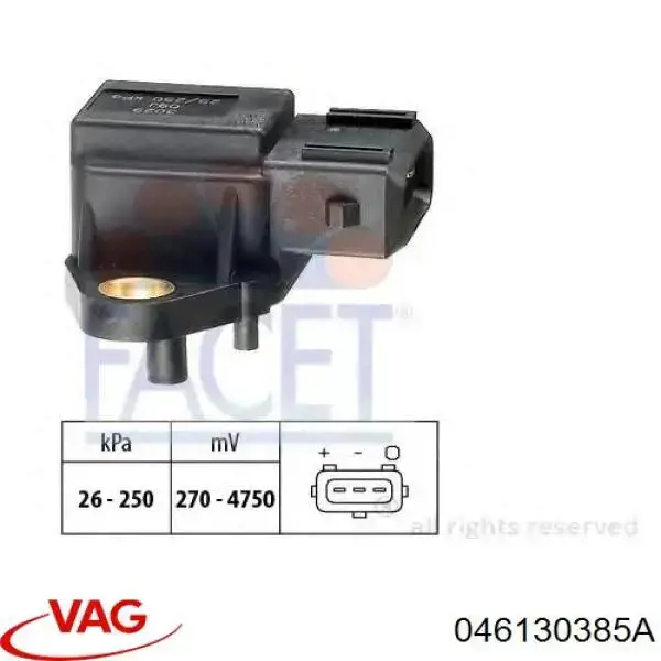 046130385A VAG sensor de presion del colector de admision