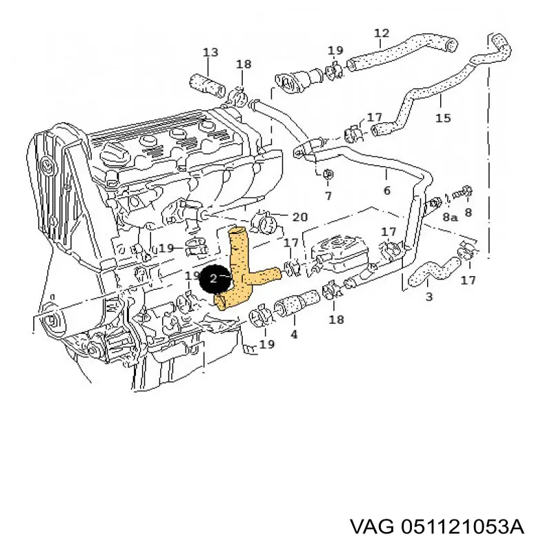 051121053A VAG manguera (conducto del sistema de refrigeración)