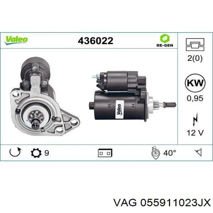 055911023JX VAG motor de arranque