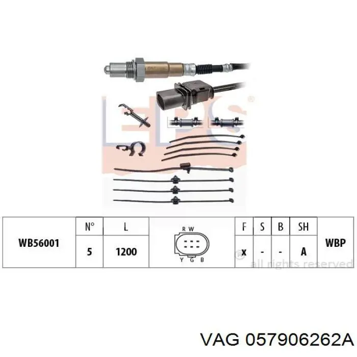 057906262A VAG sonda lambda sensor de oxigeno para catalizador