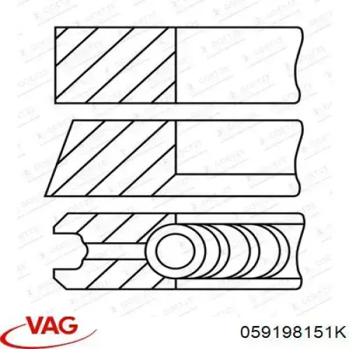 059198151K VAG juego de aros de pistón para 1 cilindro, std