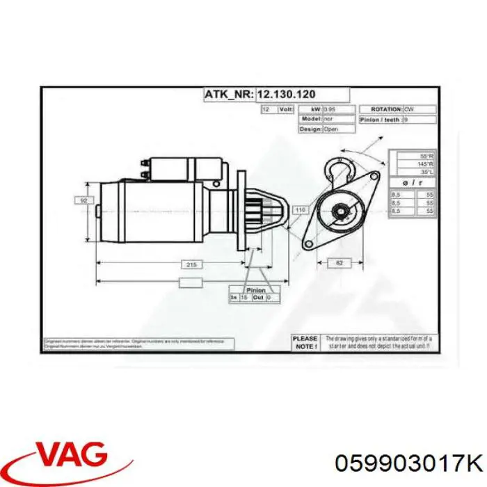 059903017K VAG alternador