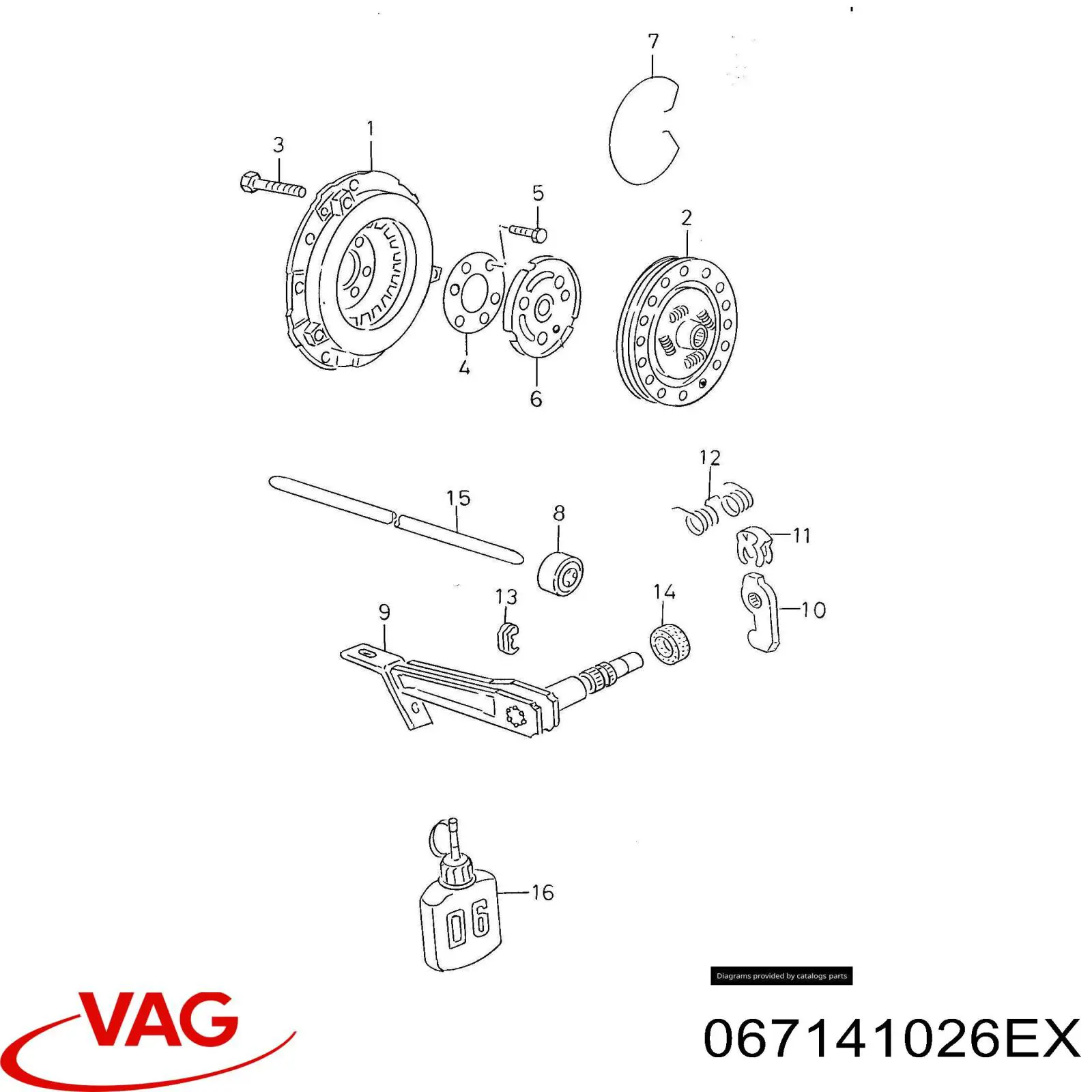 067141026EX VAG plato de presión del embrague