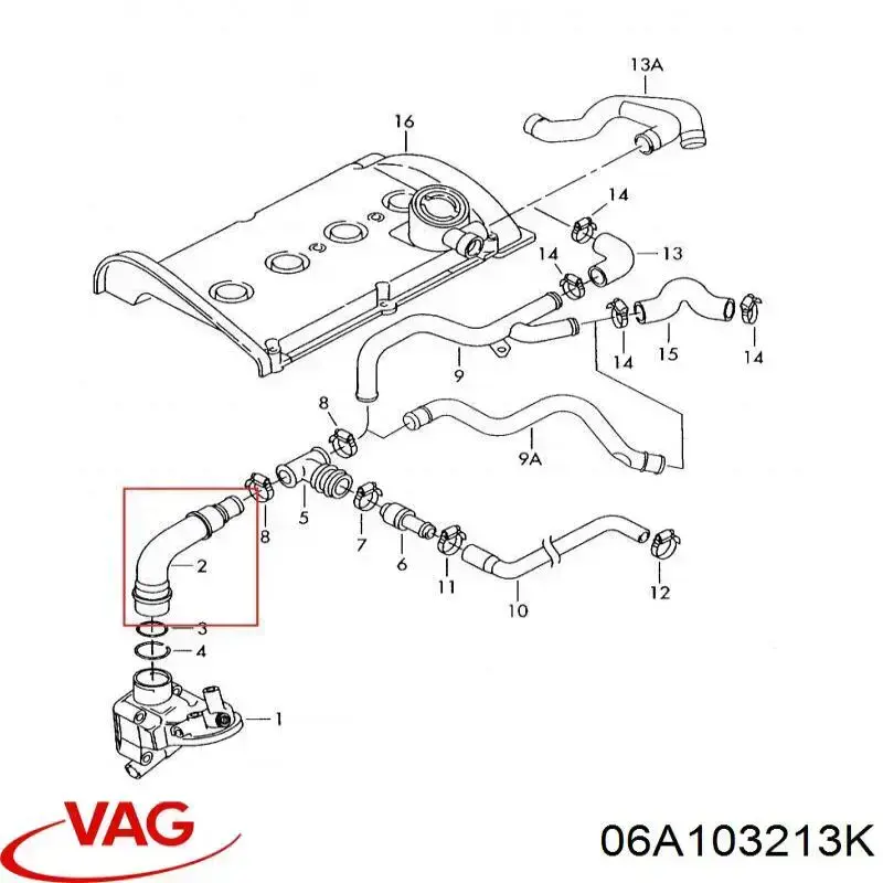 06A103213K VAG tubo de ventilacion del carter (separador de aceite)