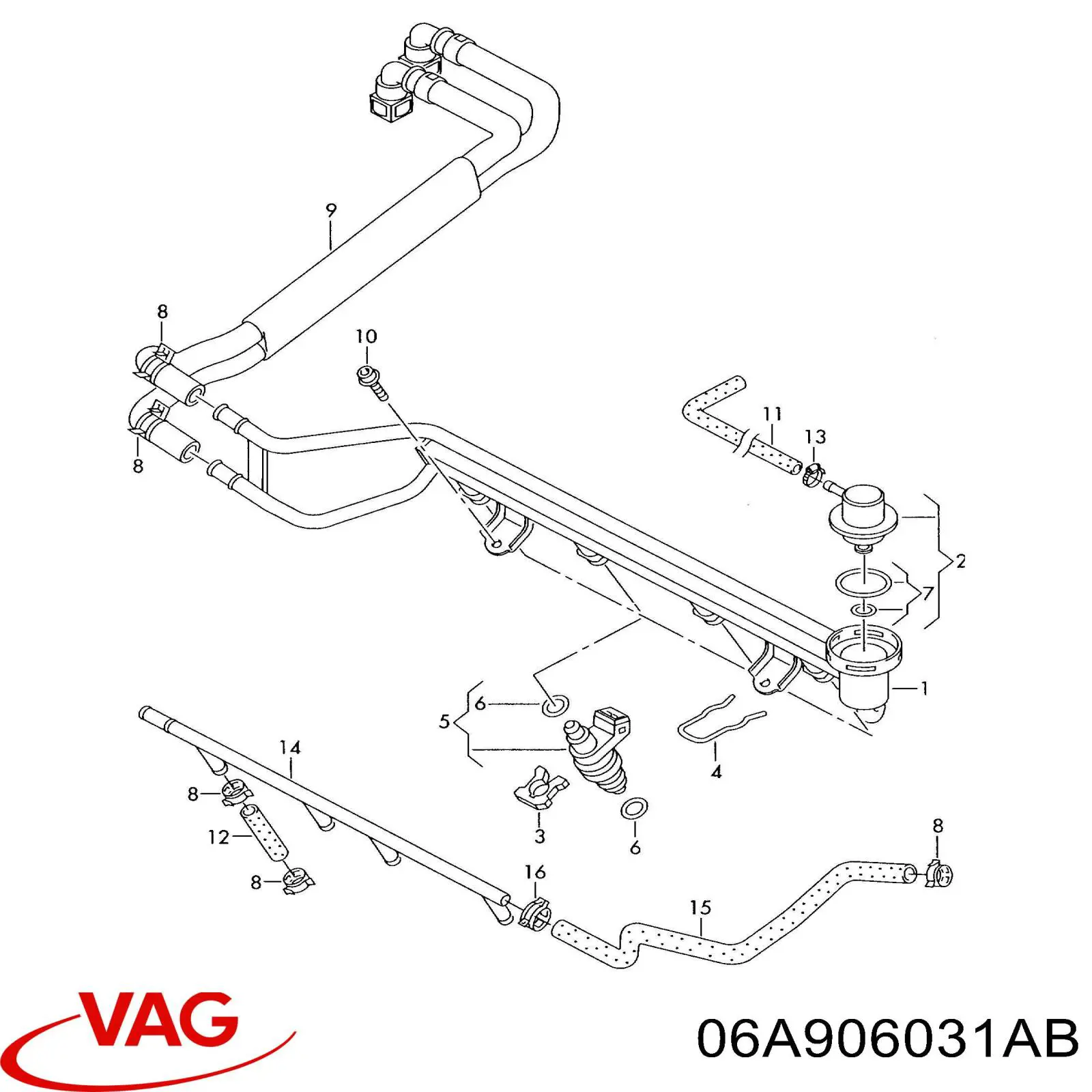 06A906031AB VAG inyector de combustible