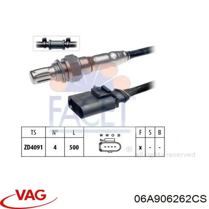 06A906262CS VAG sonda lambda sensor de oxigeno post catalizador