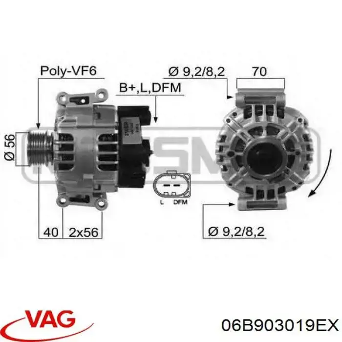 06B903019EX VAG alternador